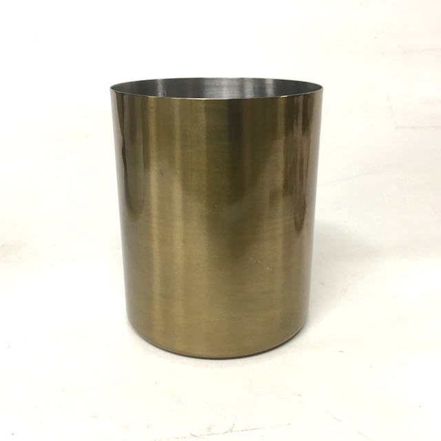VASE, Brass Cylinder - 10cm D x 12cm H